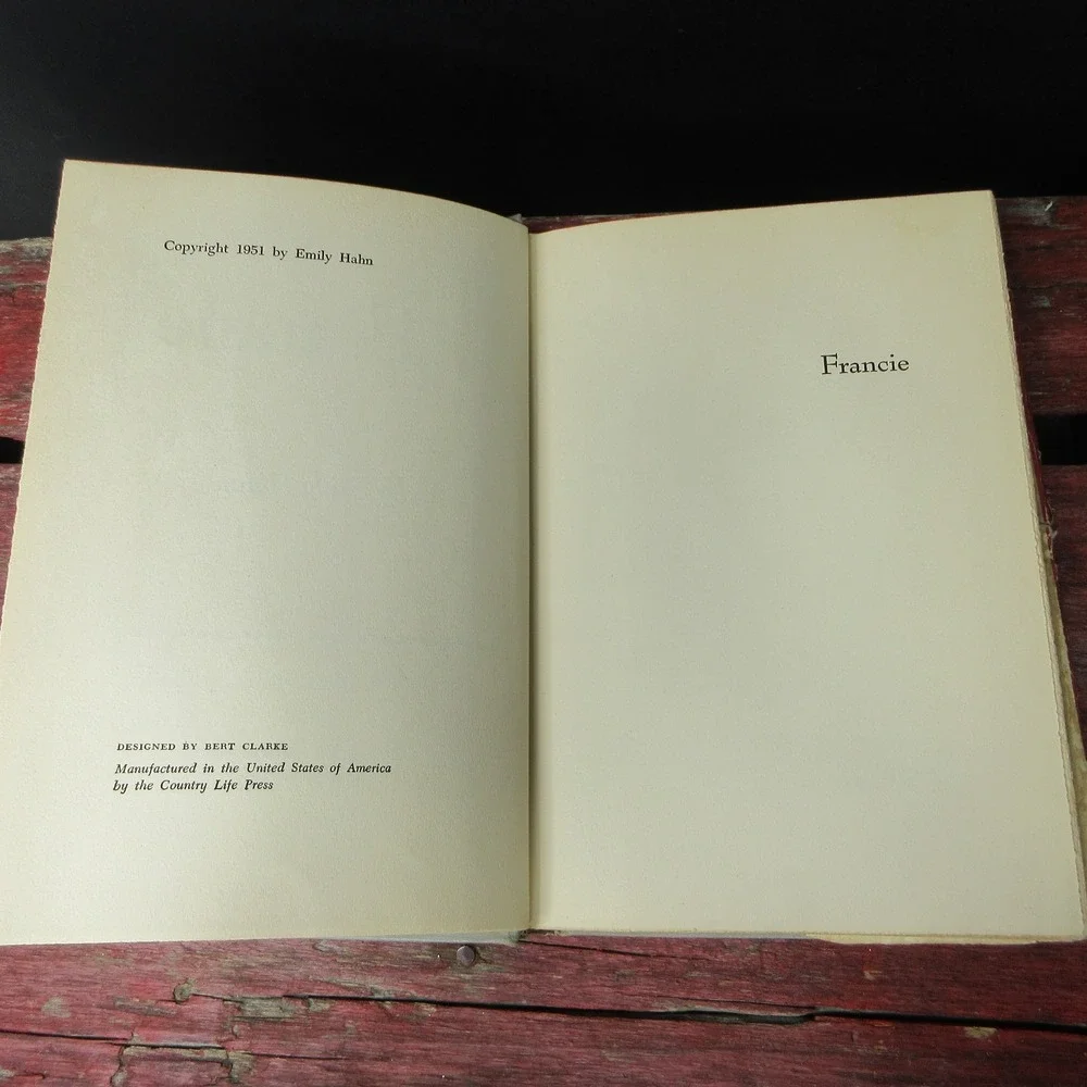 Francie by Emily Hahn 1951 Junior Literary Guild Hardcover w/ Dust Jacket